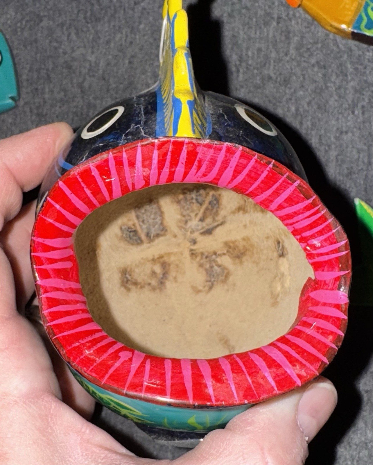 Hand Made Mexican Folk Art Fish Wooden Mobile Painted Colorful Windchime TZ1