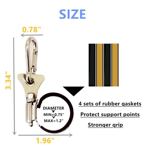 Flagpole Clip with Carabiner for Rope Loop Flagpole Bracket Stainless Steel 4PS