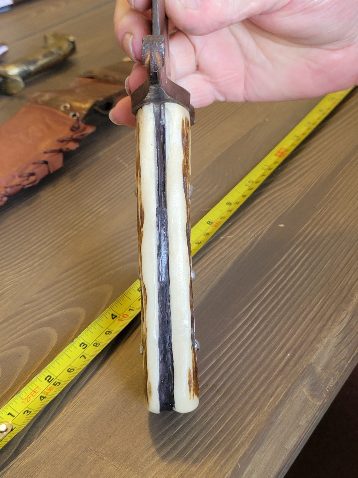 Custom Modified M1856 Bayonet by WKC/Stag Handle Bowie w/Custom Sheath