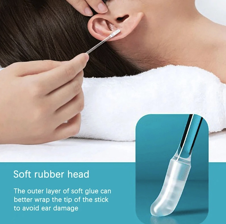 24pcs Disposable Silicone Ear Wax Remover Sticky Earpick S/L Cleaner Set - NEW