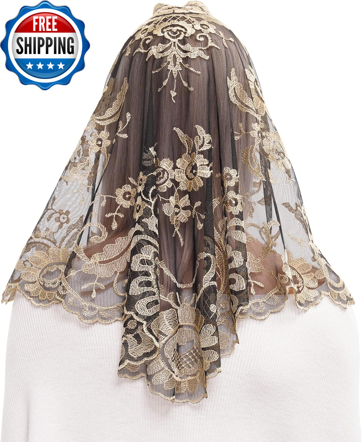 Embroidery Lace Veils Catholic Church Mantillas Chapel Scarf Lace Mass