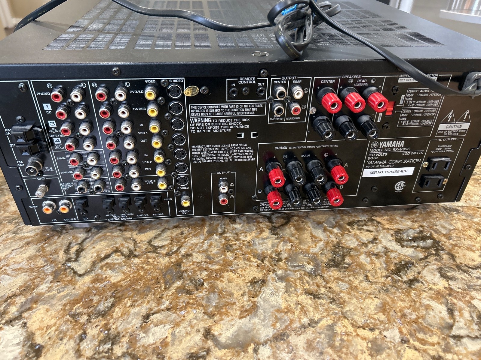 Yamaha AV Receiver RX-V995 Cinema DSP Dolby Digital with original manual