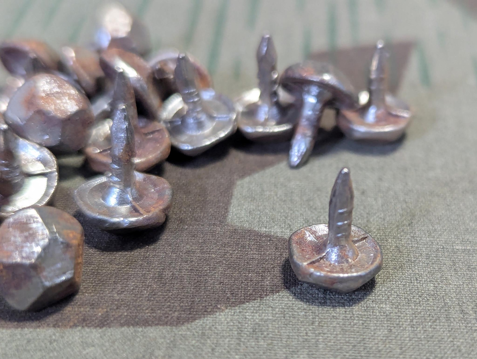 Original WWII German Wehrmacht 6-Sided Hobnails for Army Jack Boots (Lot of 20)