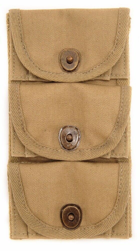 U.S. WWI M1917 Half Moon Clip .45 cal 3 Pocket Pouch marked JT&L 1918
