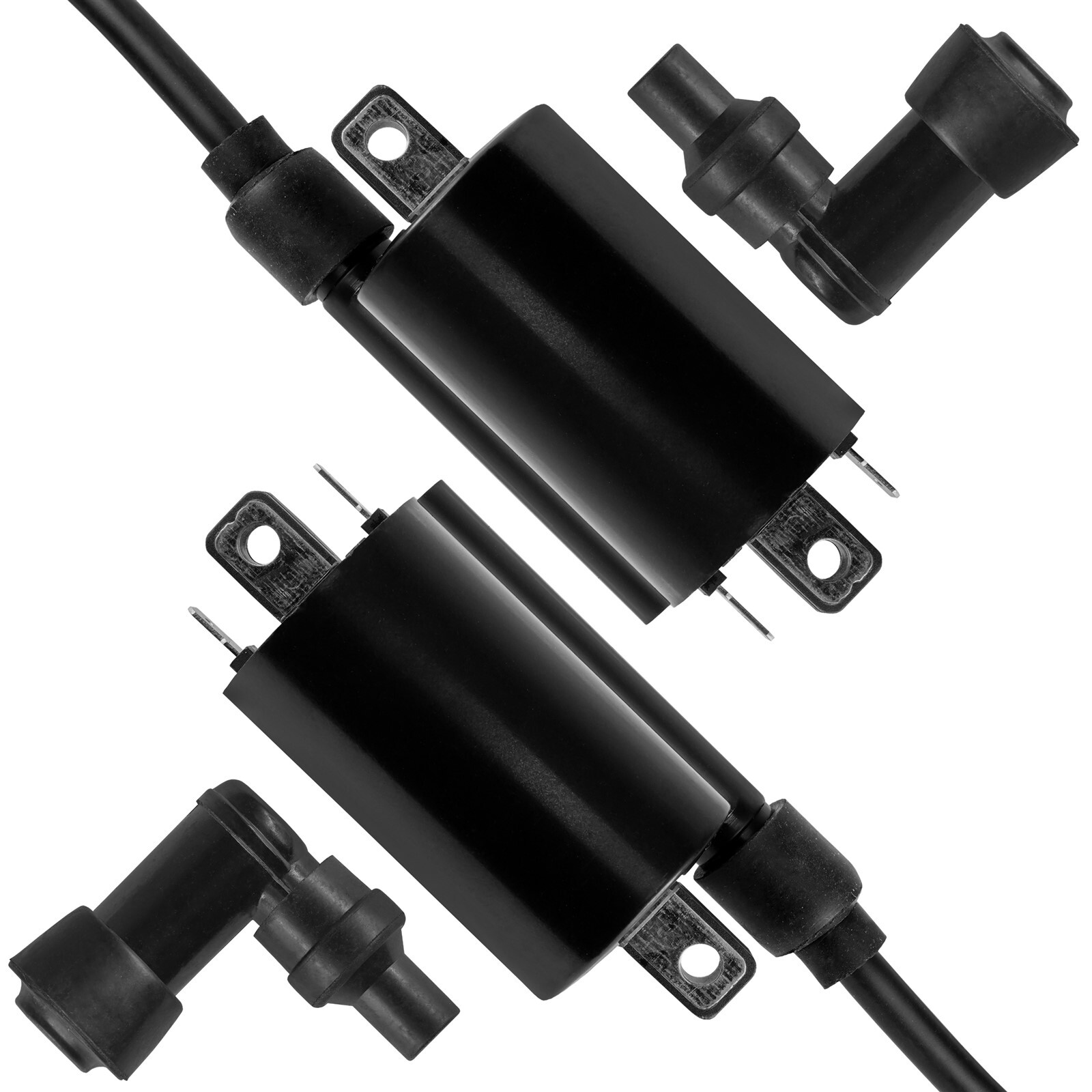 2x Ignition Coil w/ Spark Plug Boot Cap for Kawasaki KAF620 Mule 4000 2009-2021