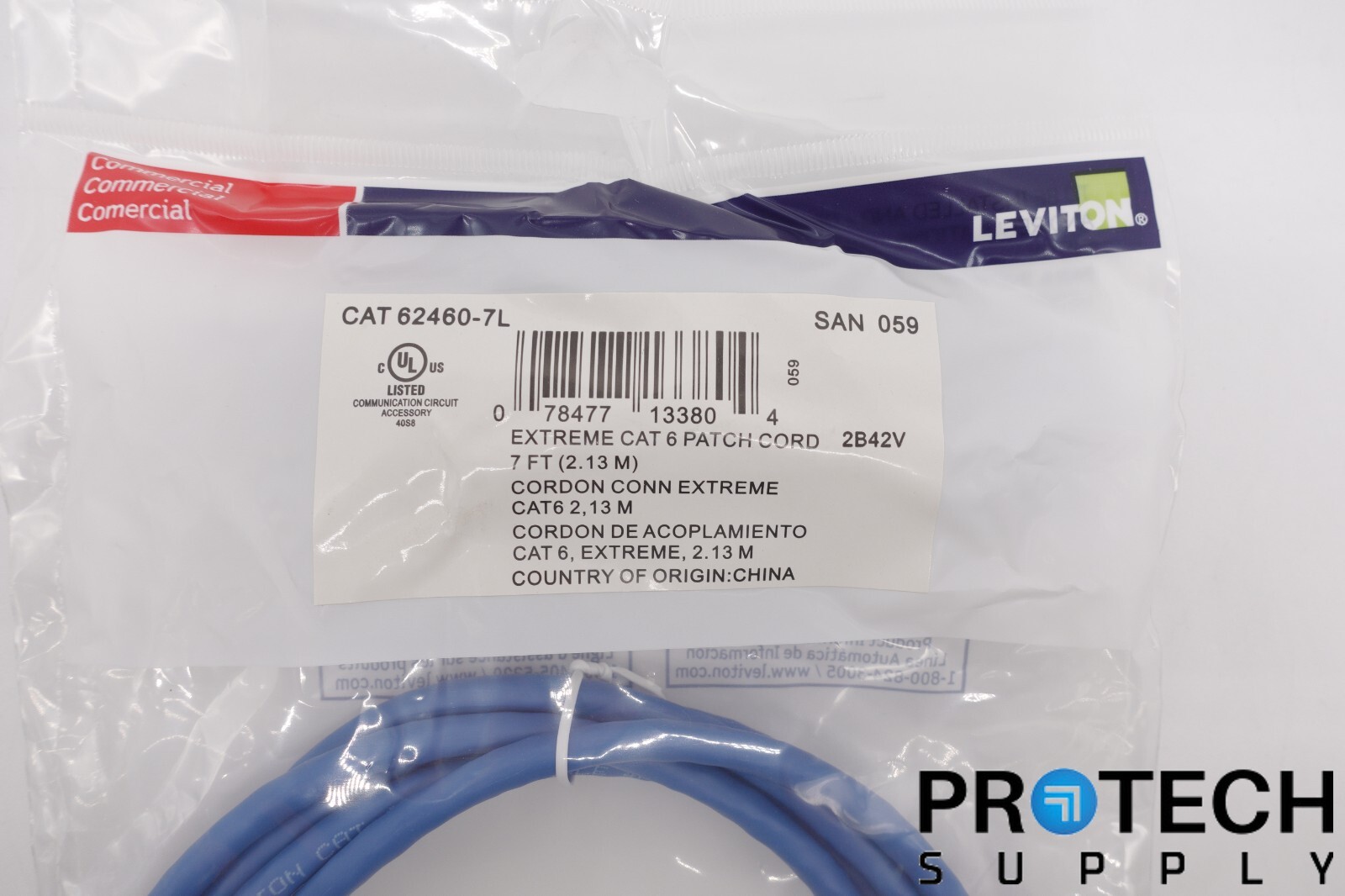 Leviton Extreme Cat 6 Ethernet Patch Cord Cable 7Ft. NEW with WARRANTY