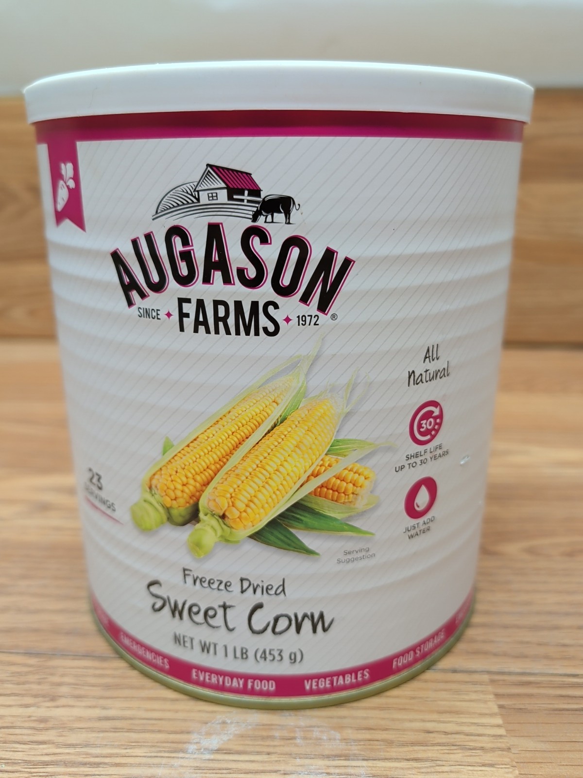 Augason Farms Freeze Dried Sweet Corn 1 lb #10 Can Exp 2047