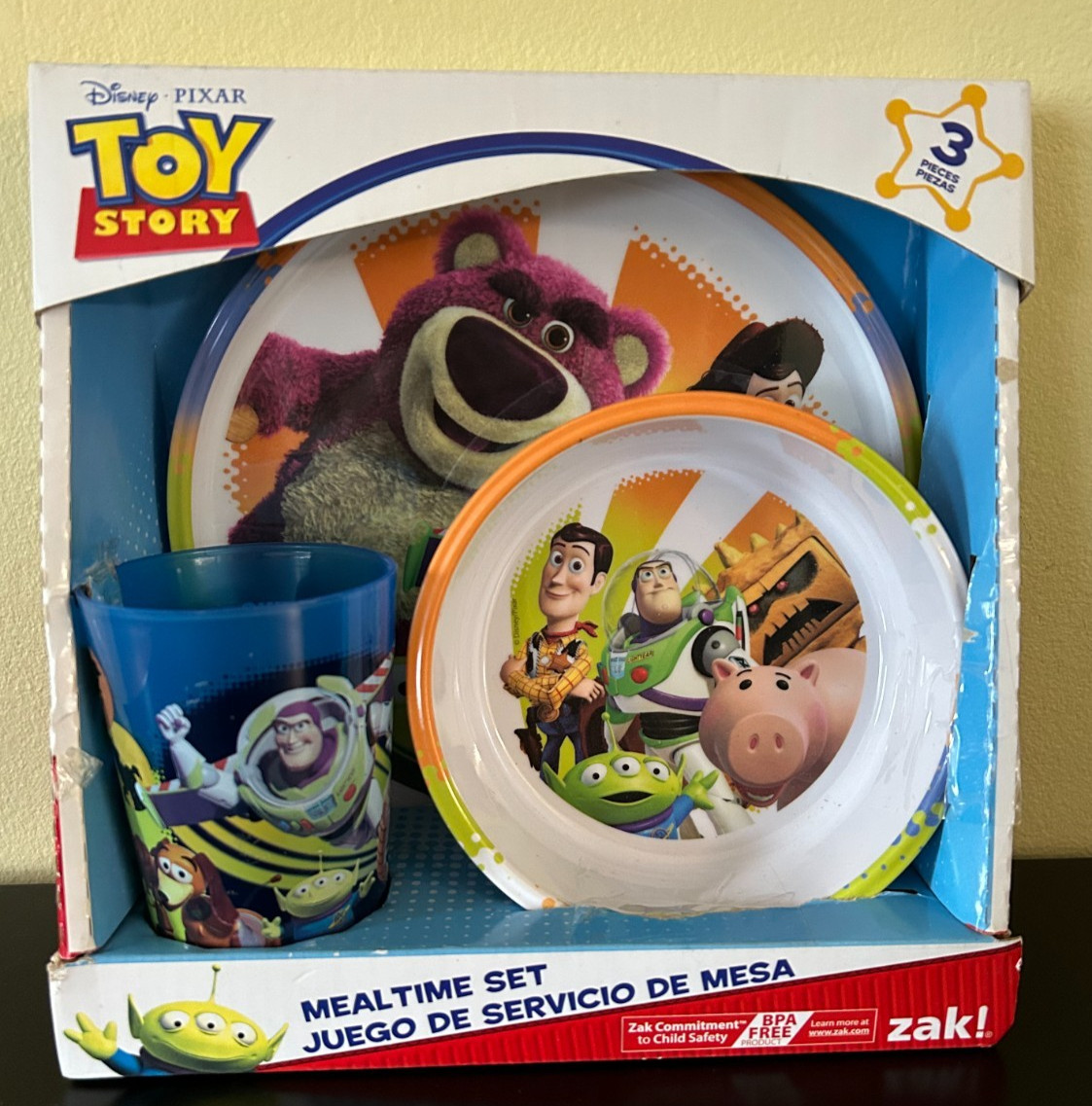 TOY STORY Mealtime Dinnerware 3 piece Set Plate Bowl and Cup  NIB