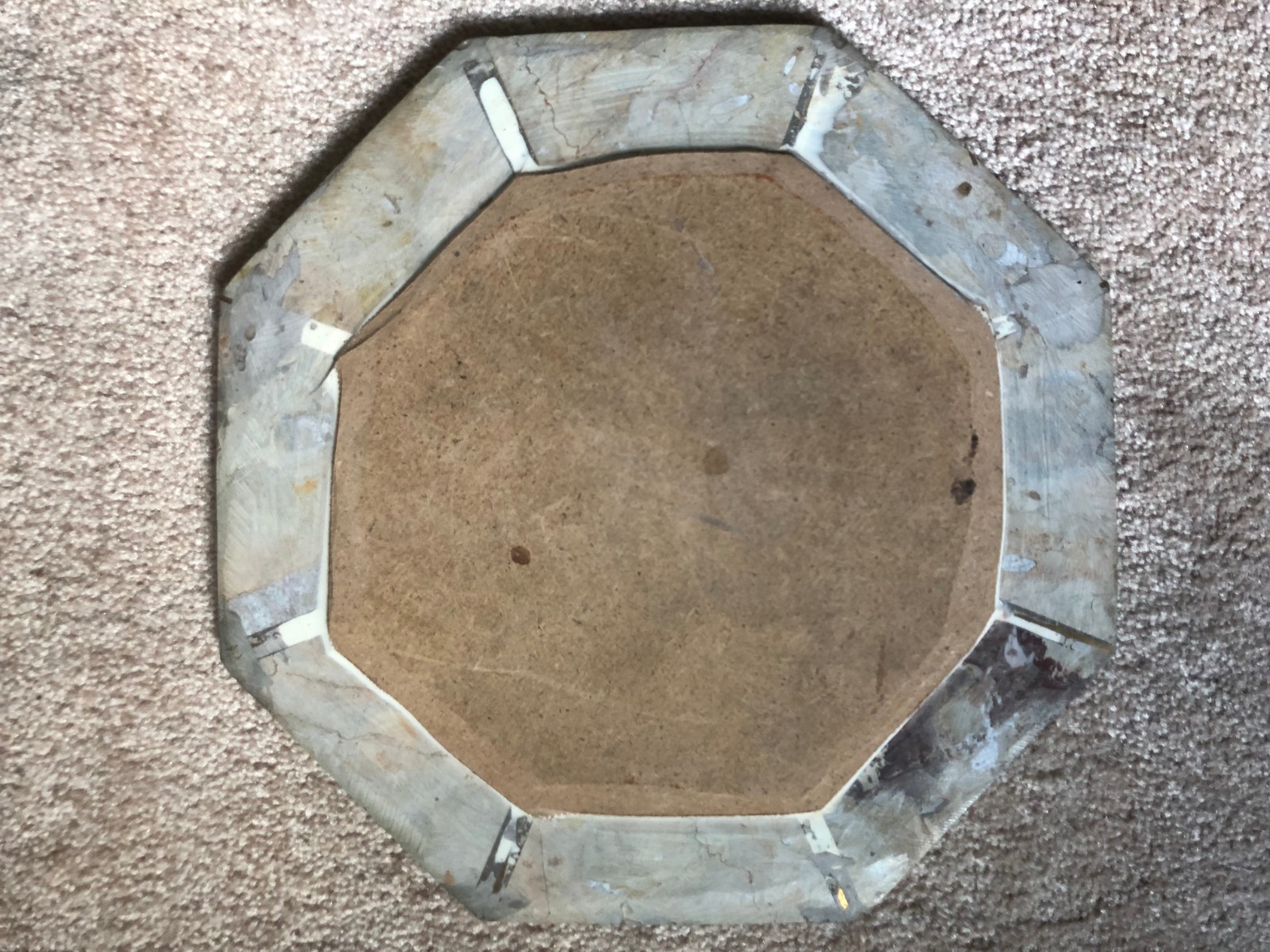 Ammonite Orthoceras Fossil Table Top Tabletop Nightstand 12-1/4" Inlay plate