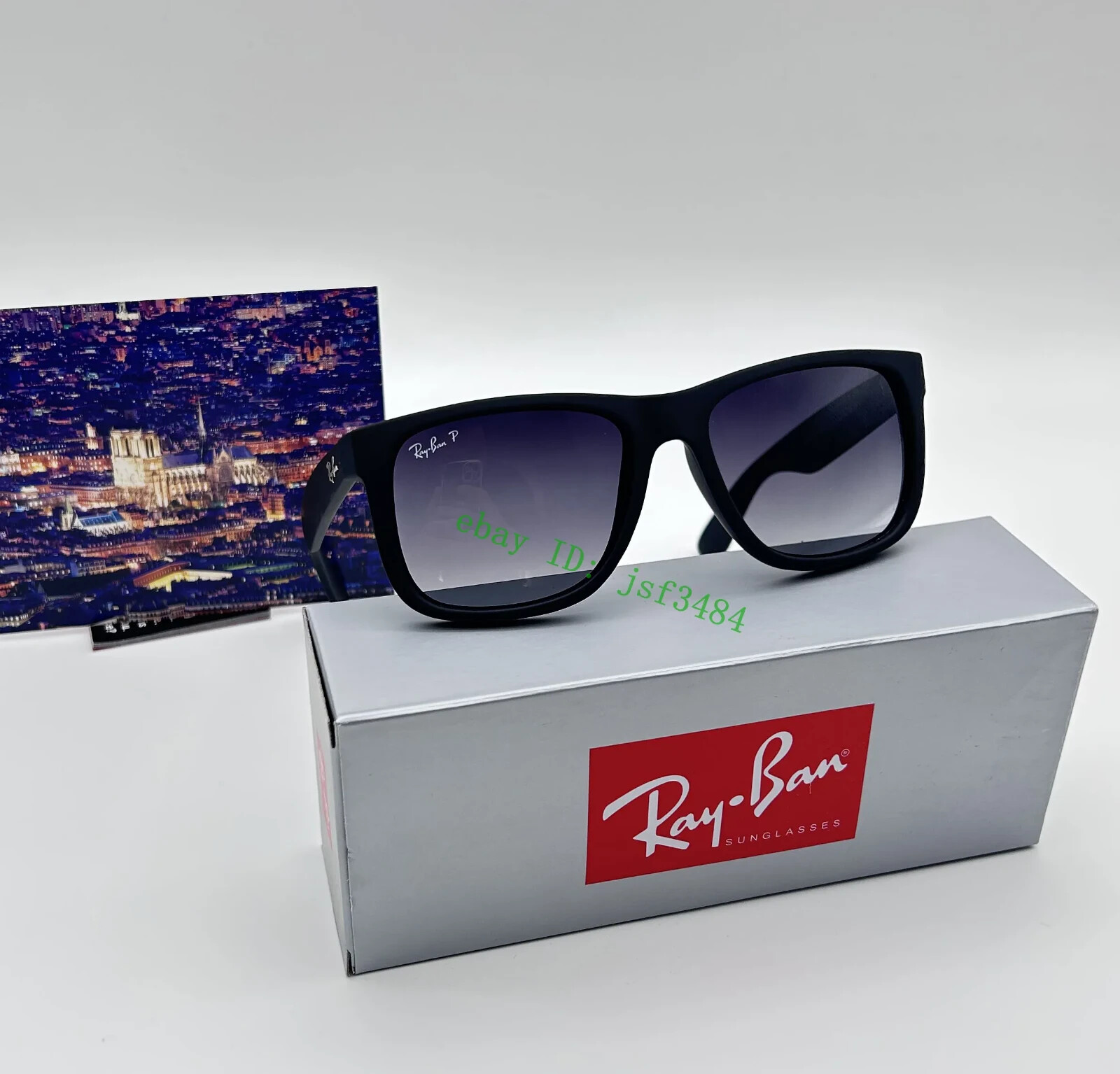 RAY BAN JUSTIN POLARIZED RB4165 622/T3 GREY GRADIENT 54MM CLASSIC SUNGLASSES