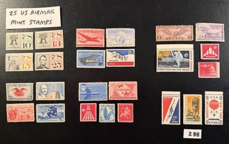 25 USA MINT AIRMAIL STAMP COLLECTION. Great history !!  (Lot 288)