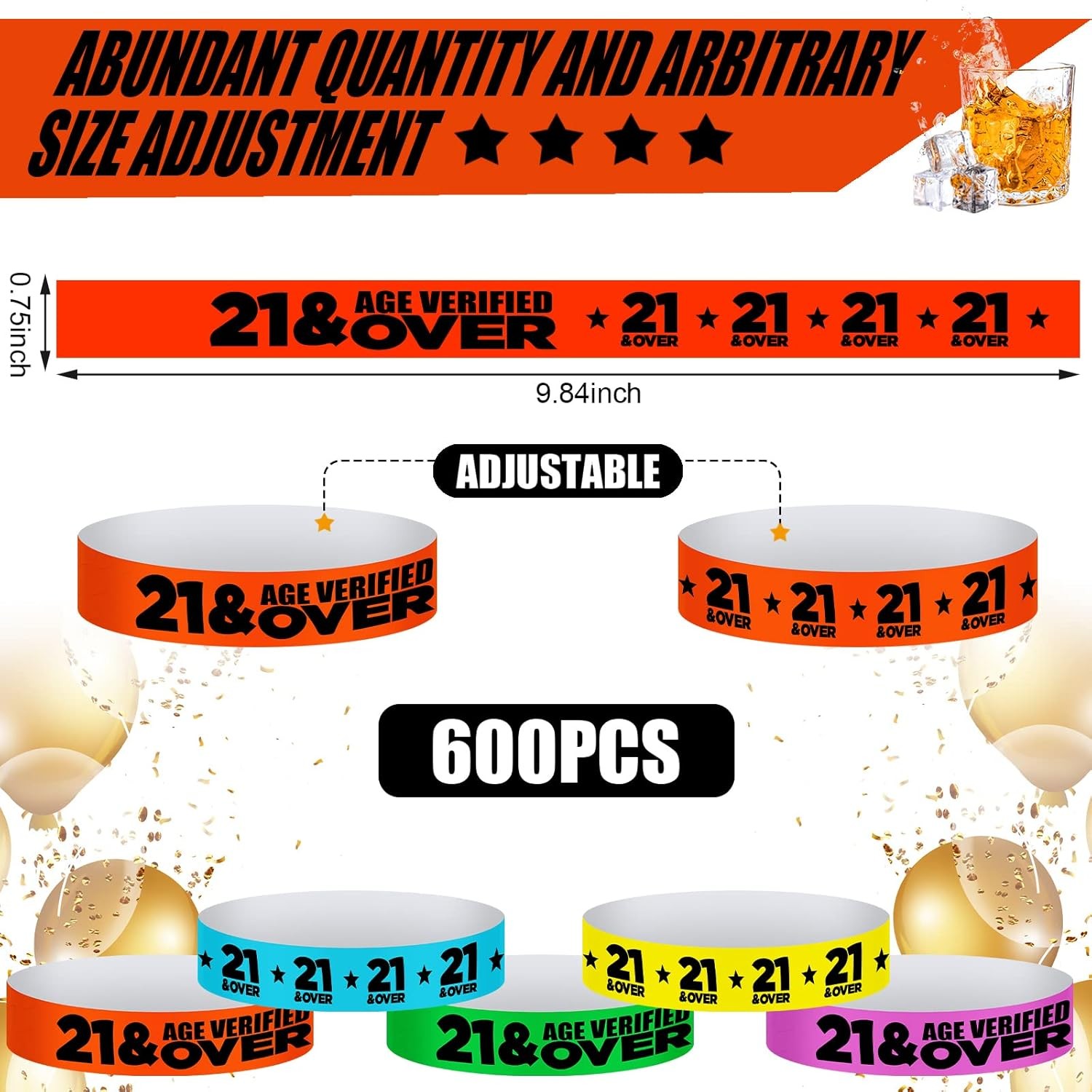 Teling 600 Pcs over 21 Wristbands Paper Event Wristbands Colored Bracelet Waterp