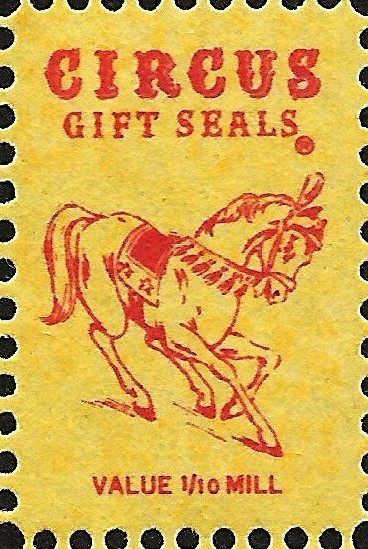 100 Circus Merchant Trade Stamps - MNH - Animals - Horse - Wagon - Elephant