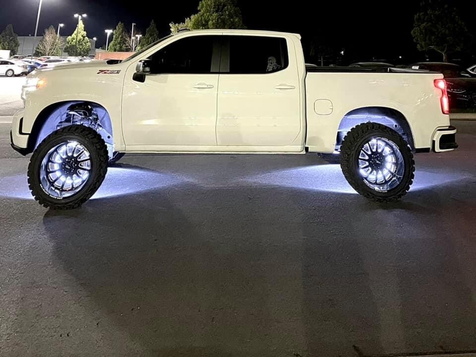 4x 15.5" DOUBLE ROW Strobe WHITE LED Trucks Wheel Rings Lights Bluetooth Control