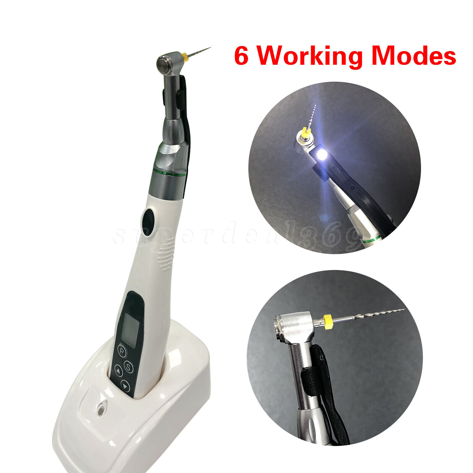 Dental LED Endo Motor Treatment Cordless 16:1 Reduction Contra Angle Handpiece