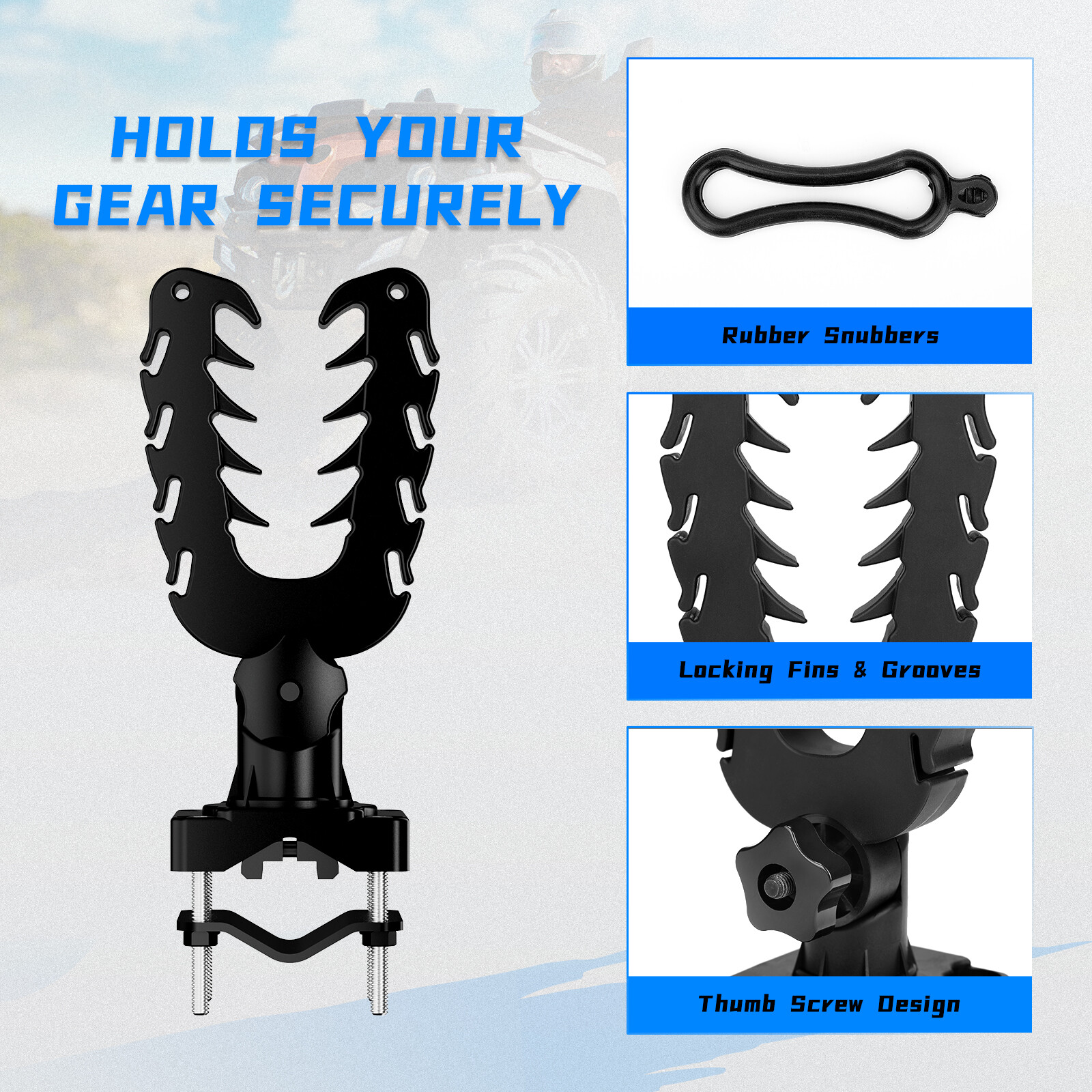 UTV ATV Gun Holder Bow Rack Tool Grip Shovel Rack Mount for Sportsman Yamaha