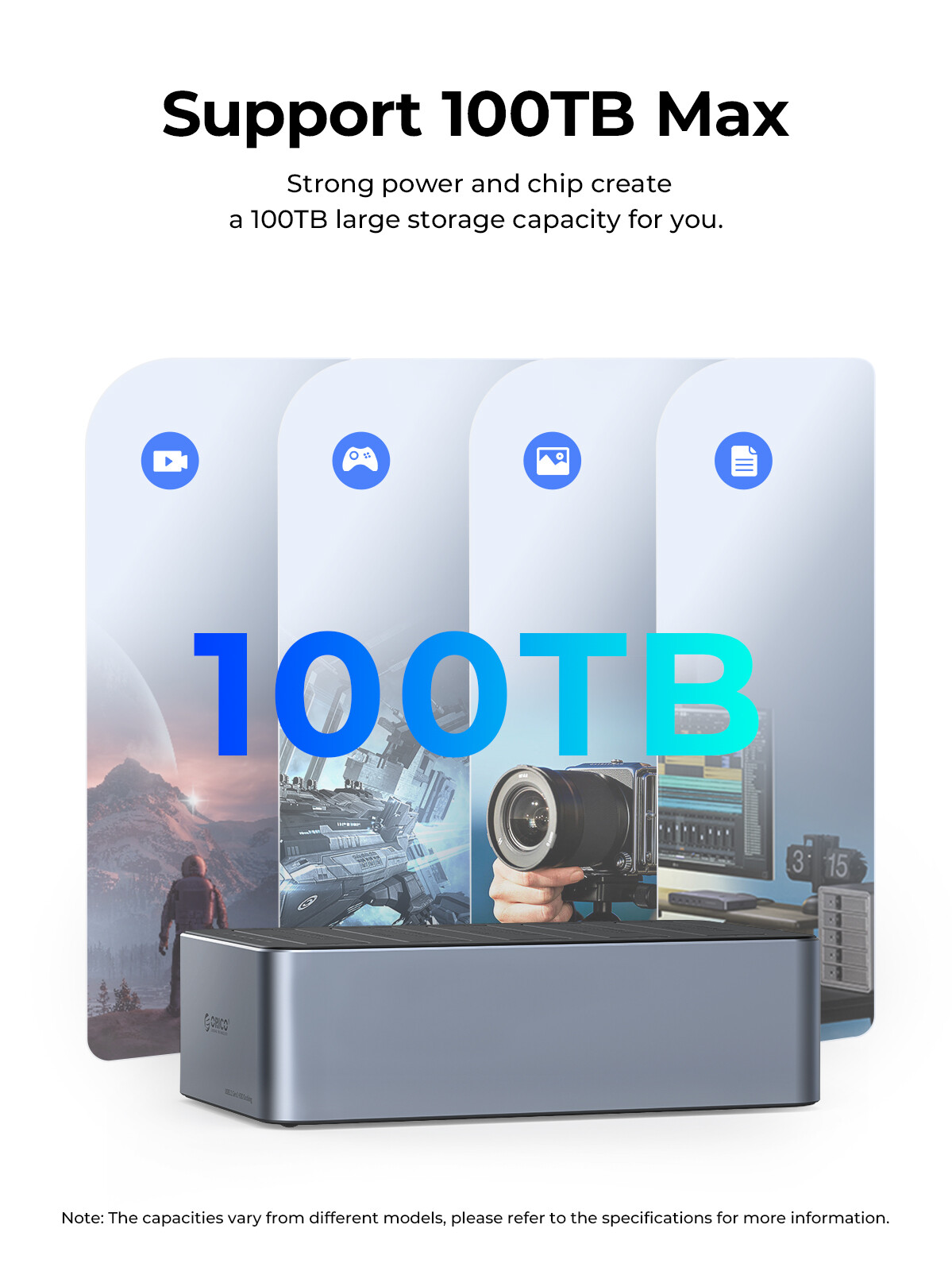 ORICO 5Bay Hard Drive with Cloner Hard Drive Docking Station 2.5''/3.5'' SSD HDD