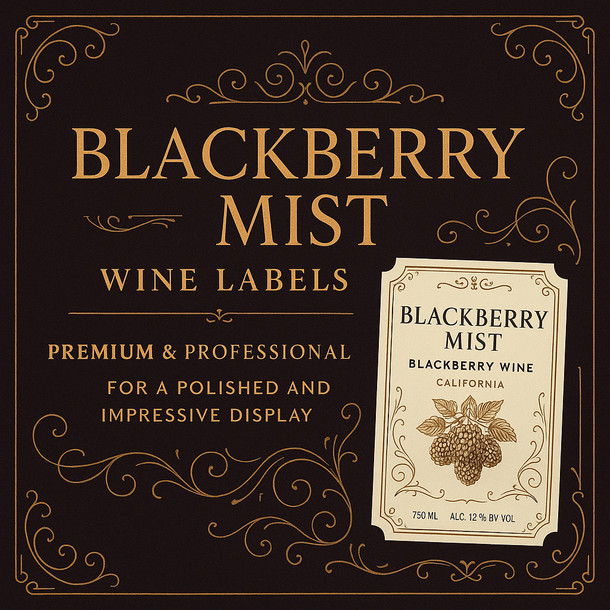 Island Mist Blackberry Mist Wine Labels 30 ct