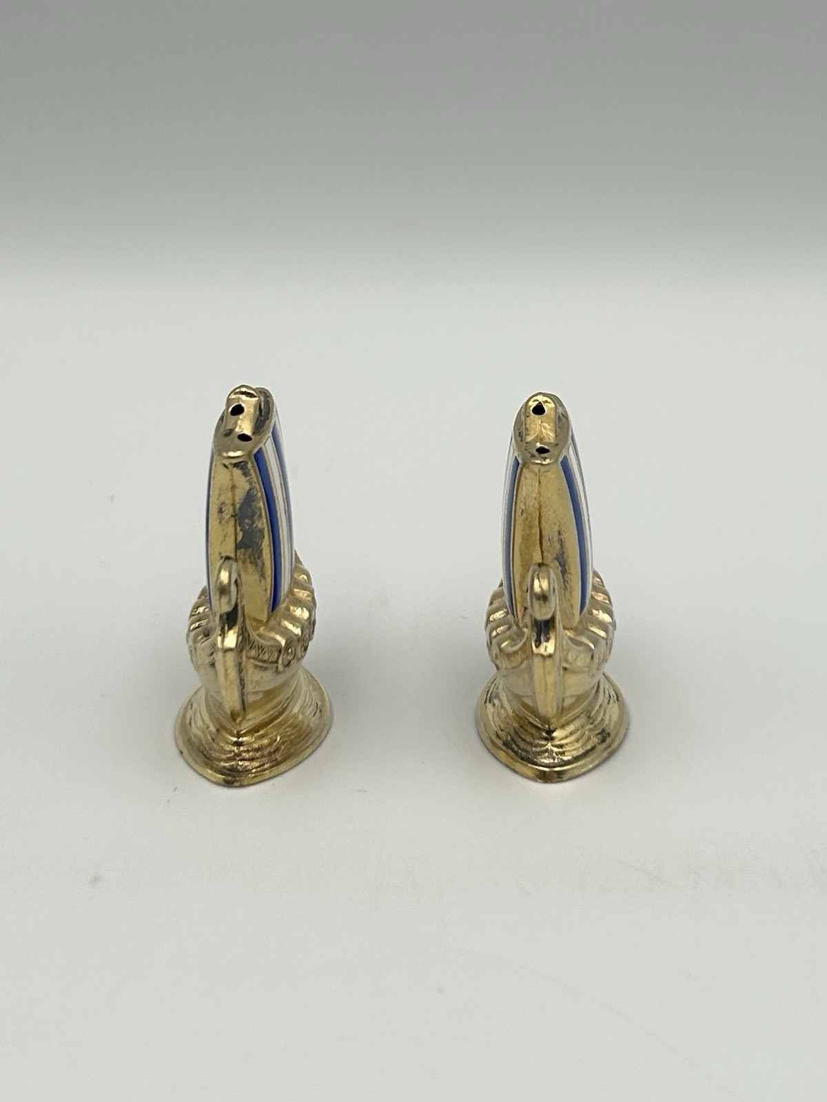 Antique Sterling Silver 925 Viking Ship Salt & Pepper Shakers Norway Holmsen