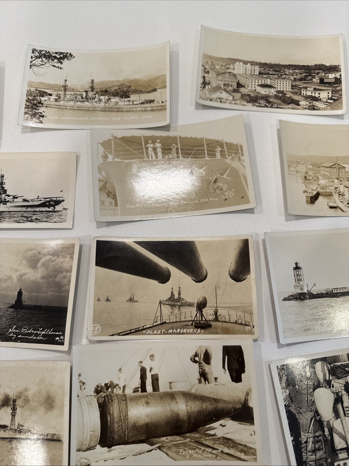 Huge WWI uss pennsylvania rppc Photo Lot, Navy Ships Military