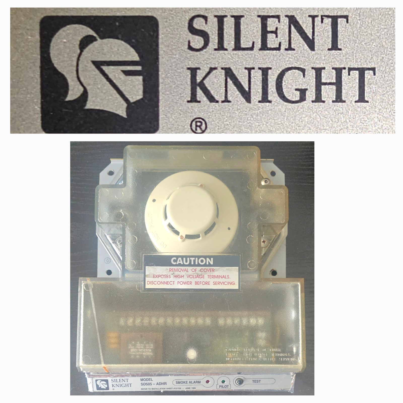 SILENT KNIGHT SD505-ADHR Duct Detector (built-in Relay) w/SD505-APS Smoke Head