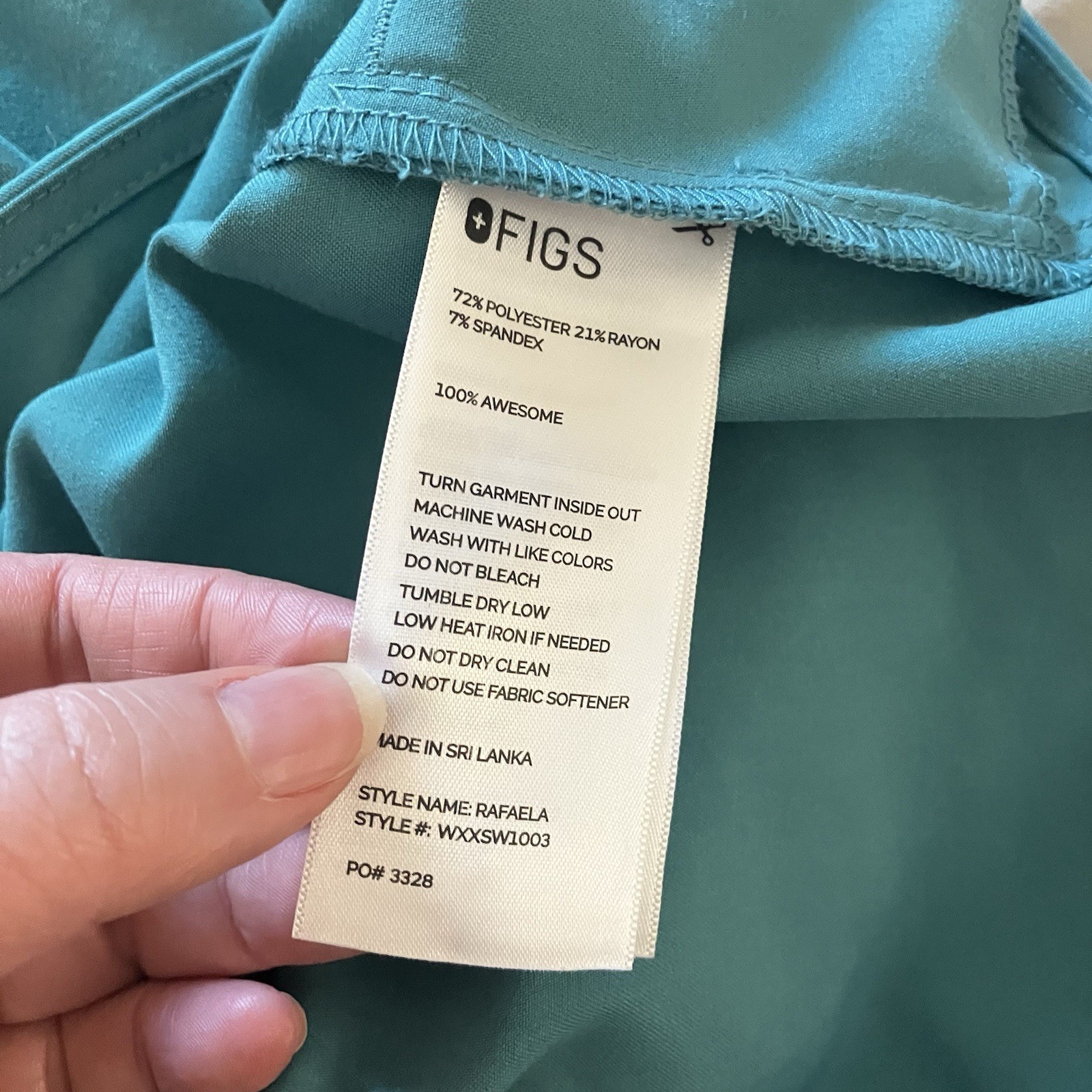 Figs Rafaela Size Medium Oversized Scrub Top Sleeveless Green Marine Cactus