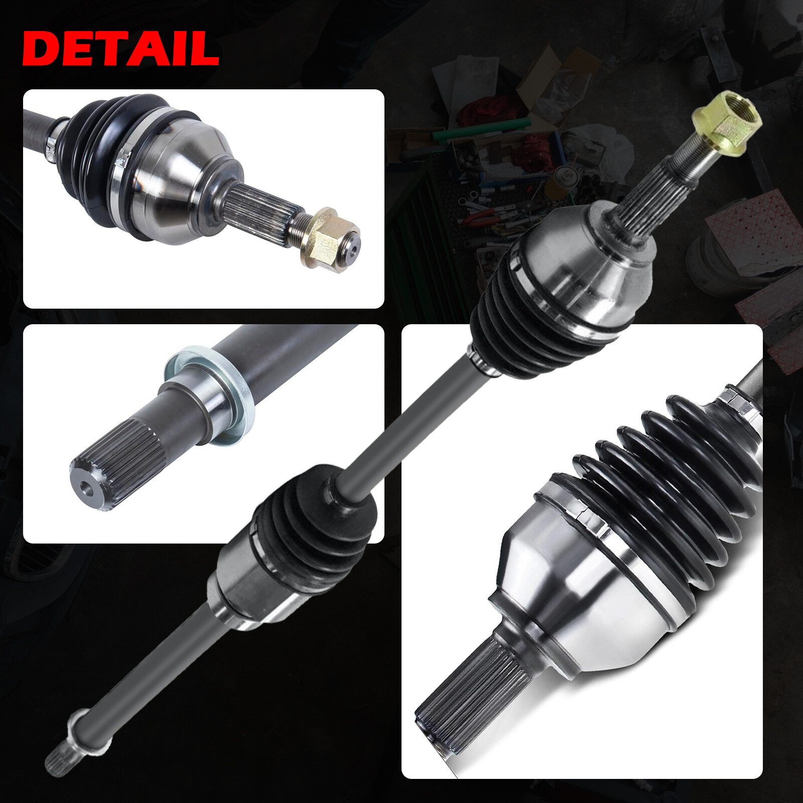 2 Front CV Axle Shaft Assemblies SurTrack Set for Nissan Altima Rogue FWD w/ A/T