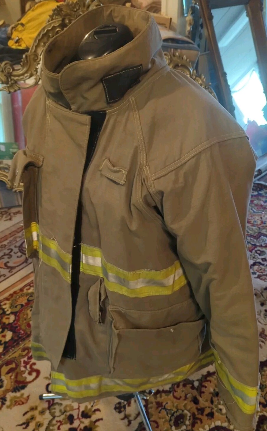 Vintage Retired Firefighter Turnout JACKET FIRE COAT USED 48 X 32