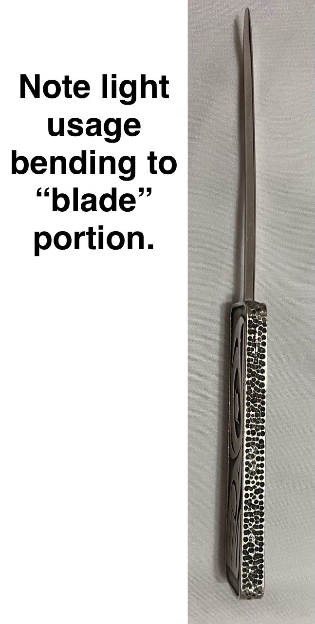 NATIVE AMERICAN GITXSAN Artist DANIEL YUNKWS Silver Metal LETTER OPENER Canada