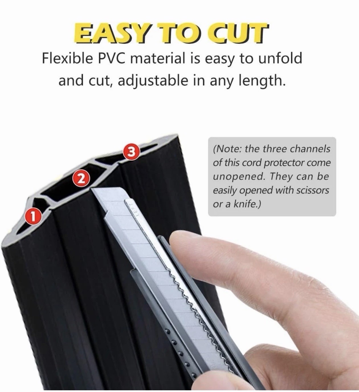 10Ft Floor Cord Cover Heavy Duty Floor Cable Cover 3 Channels Cable Prot