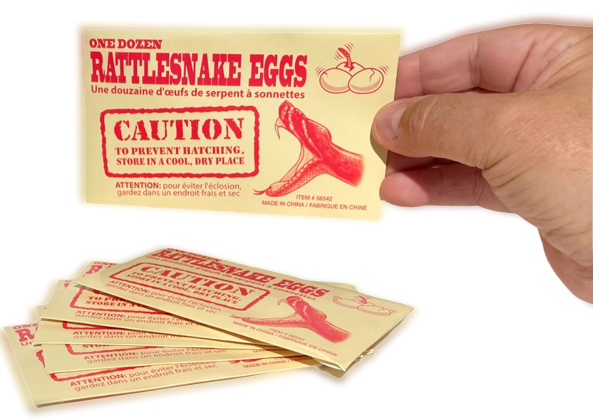 6 RATTLESNAKE EGGS JOKE Envelope Fake Snake Packs Trick Prank Gag Gift Fun Toy