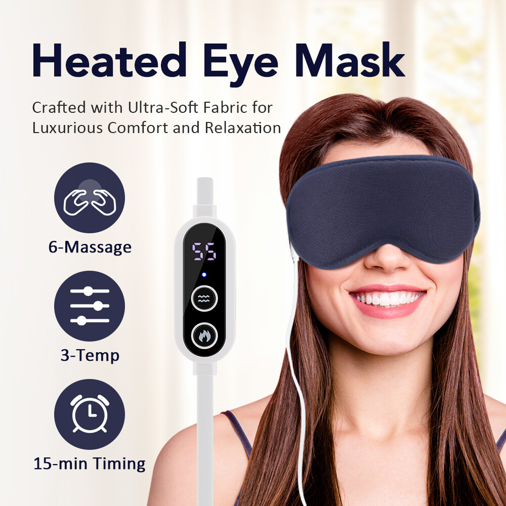 3D Cordless Heated Eye Mask Pad, Warm Compress For Puffy Eyes Dry Eye Relax Eye