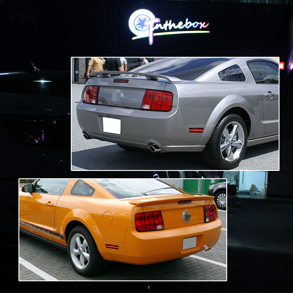 Smoked Rear Bumper Reflector Side Markers Red LED Light For 2005-09 Ford Mustang