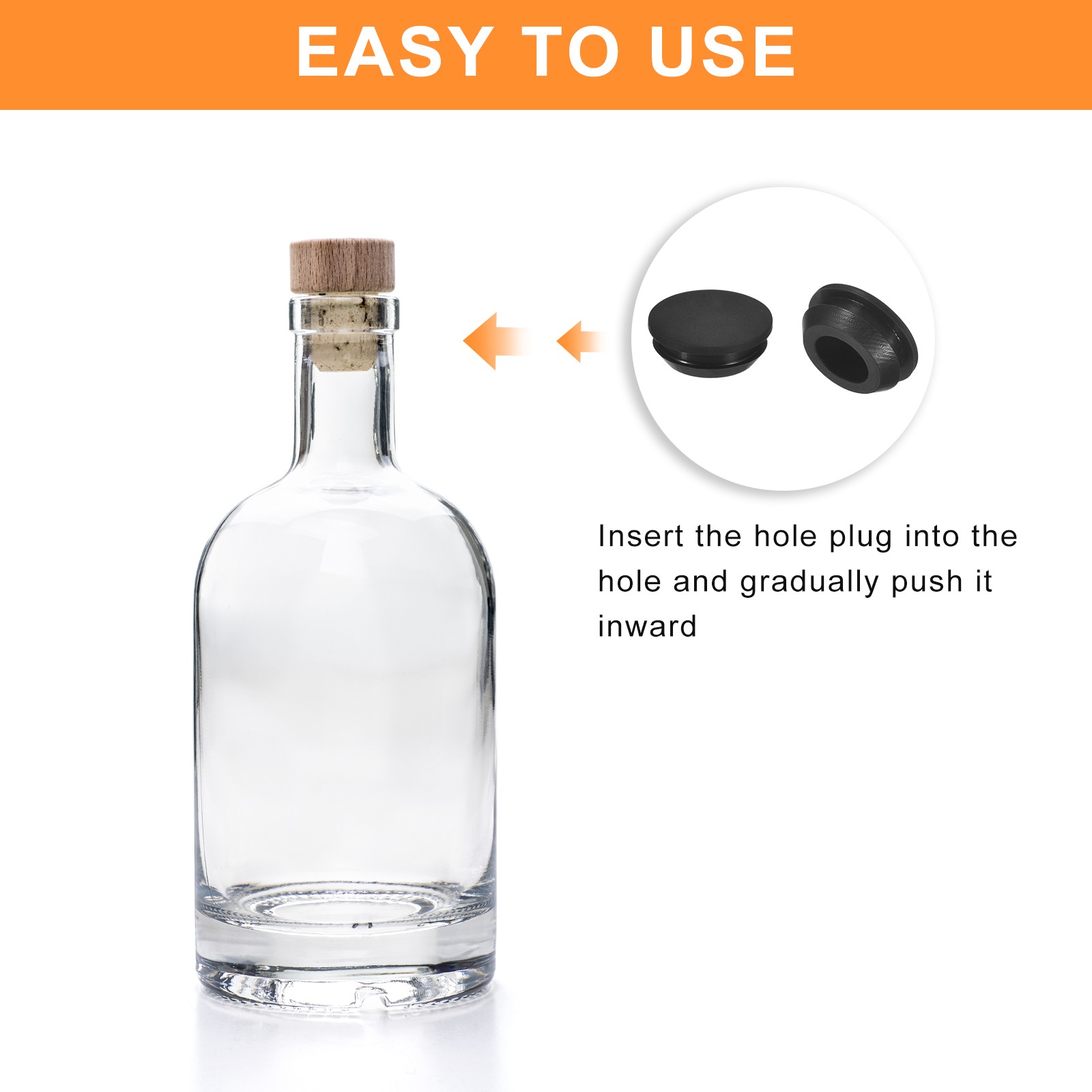 15Pcs Silicone Plugs Rubber Round Hole Plugs for 12-13mm Hole Black