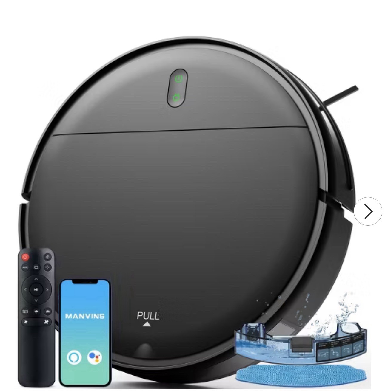 MAMNV BR151 Robot Vacuum and Mop, with APP/Remote,  Black