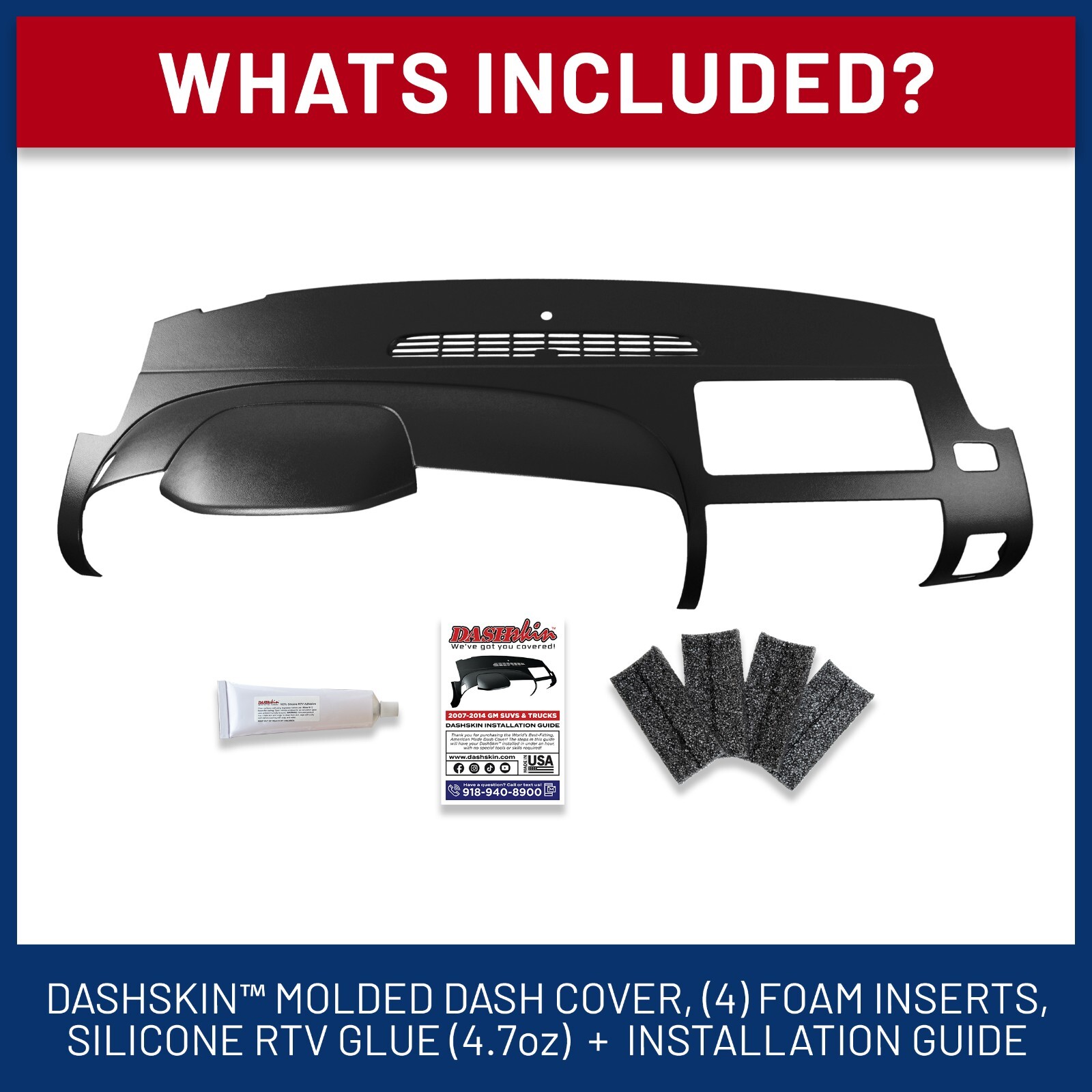 DashSkin Dash Cover for 07-13 Silverado Sierra with Dual Glovebox in Black