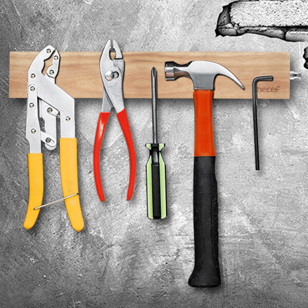 7 Pcs Black Oxide Knife Set w/ Acacia Wood Strong Magnetic Protect Knife Strip