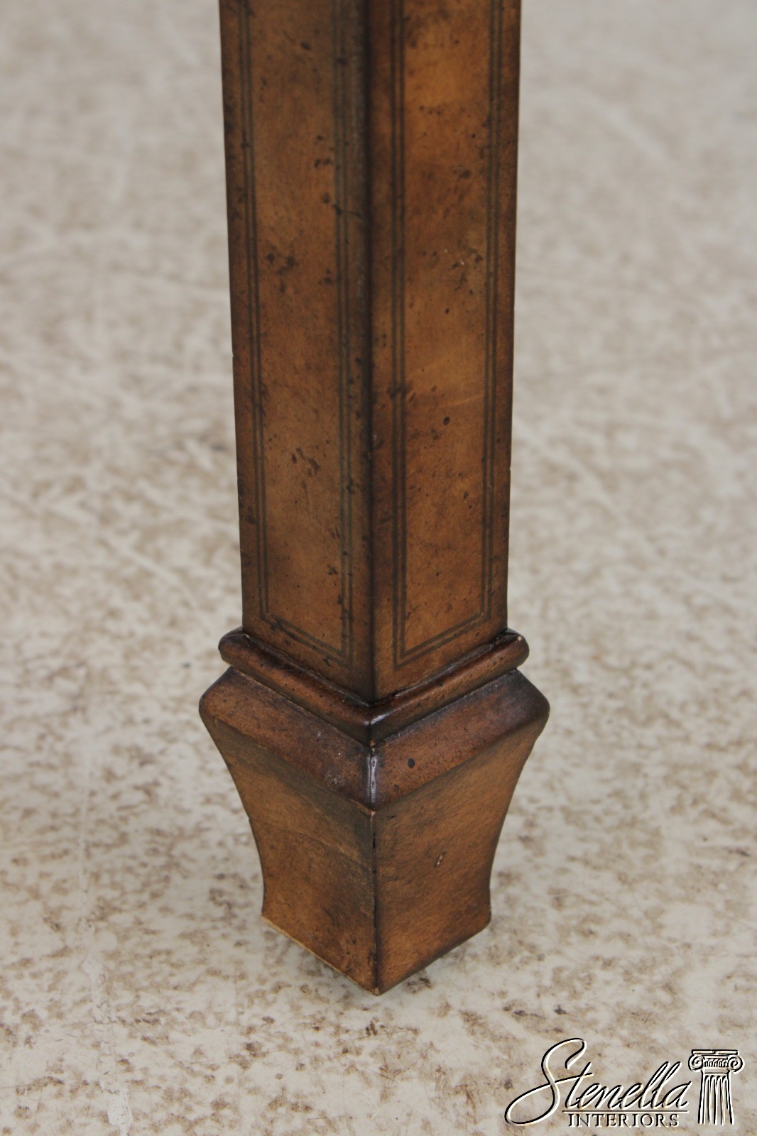 72329: MAITLAND SMITH Burl Wood 3 Drawer Writing Desk Console