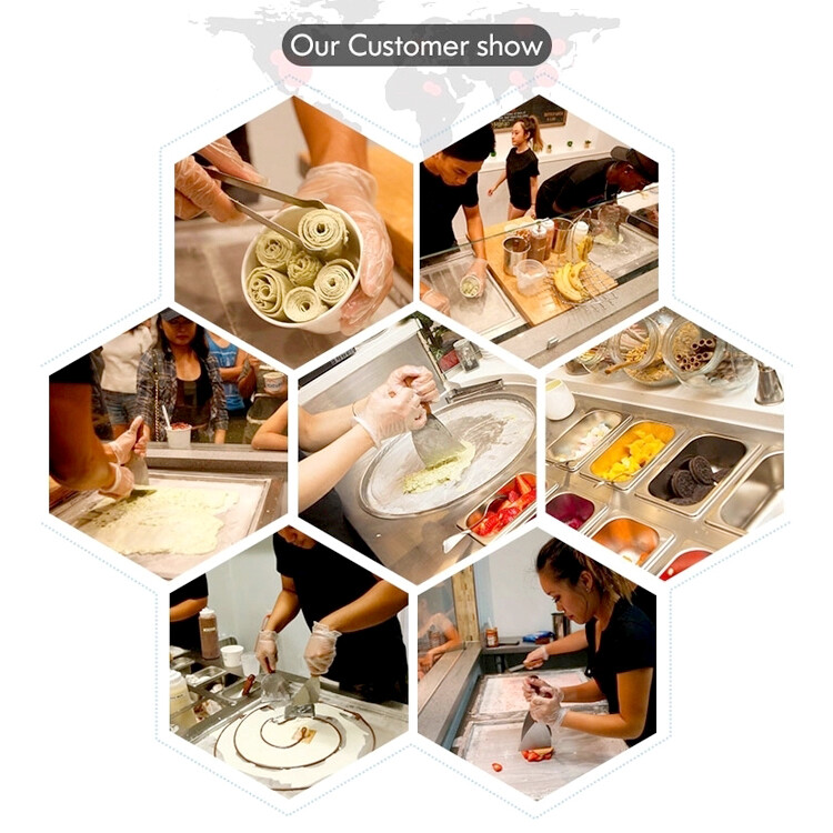 Kolice ETL Commercial 21"x21" square pan rolled ice cream machine,auto defrost