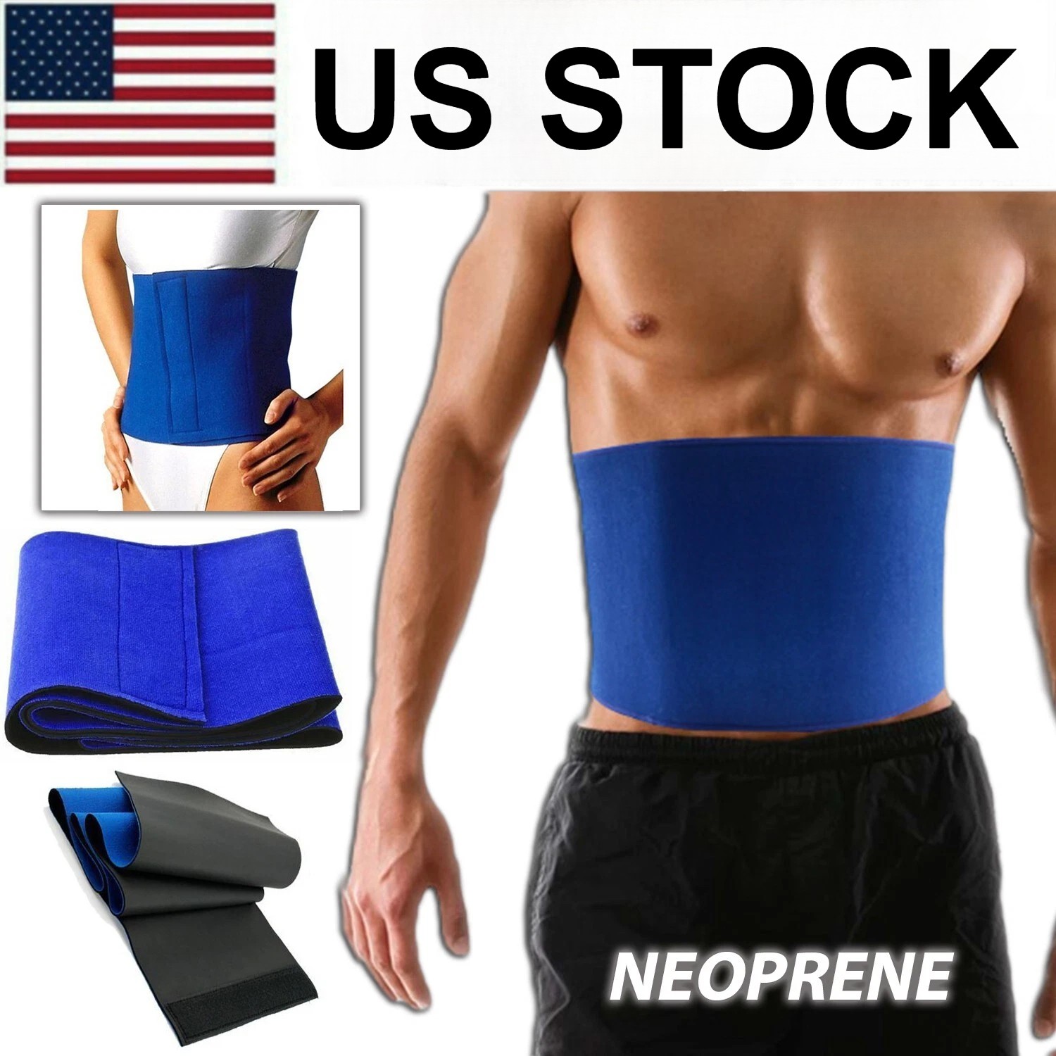Waist Trimmer Belt Sweat Band Wrap Ab Stomach Weight Loss Fat Burner Slimming
