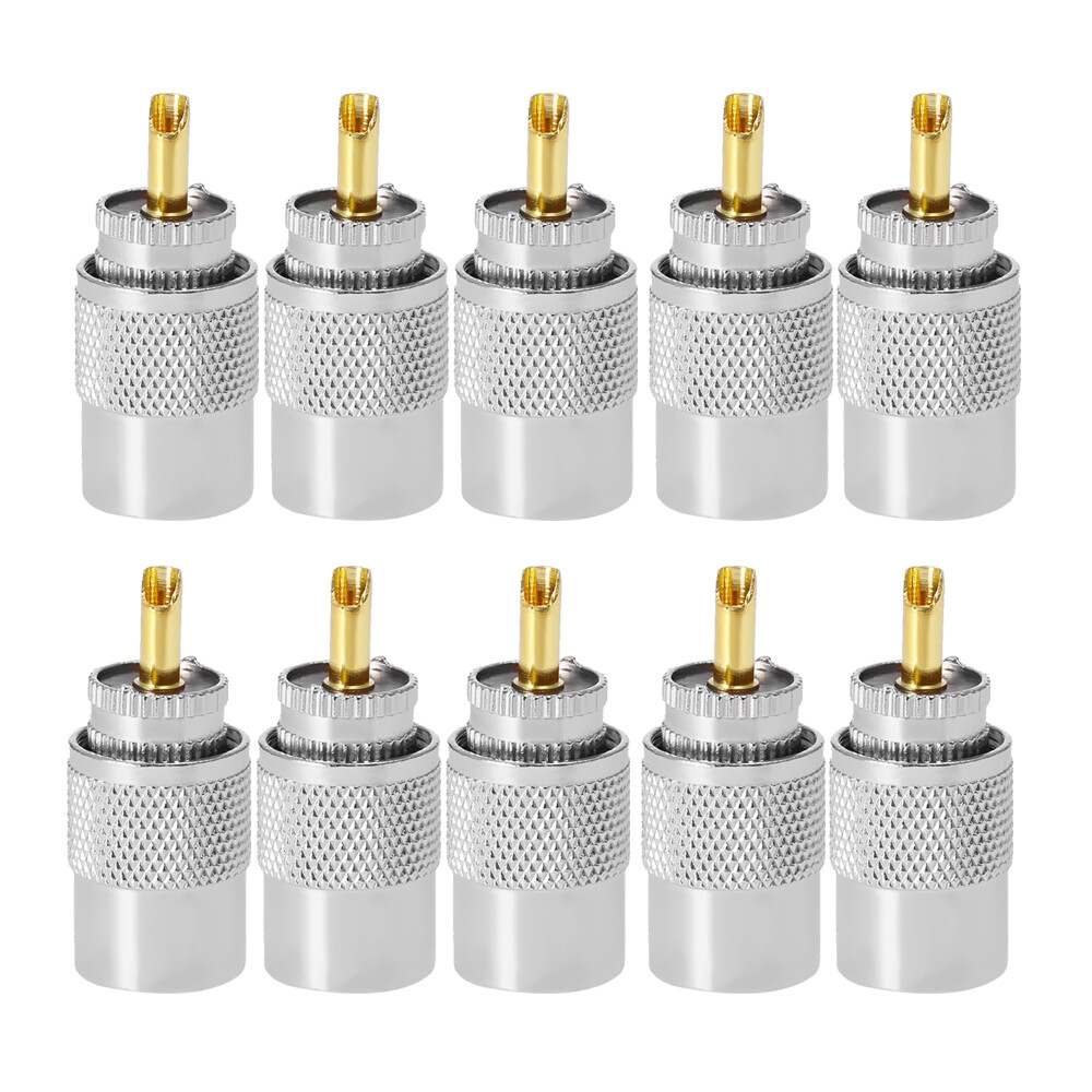 10PACK PL259 Male Solder Connector Plug With Reducer for RG8X Coaxial Coax Cable