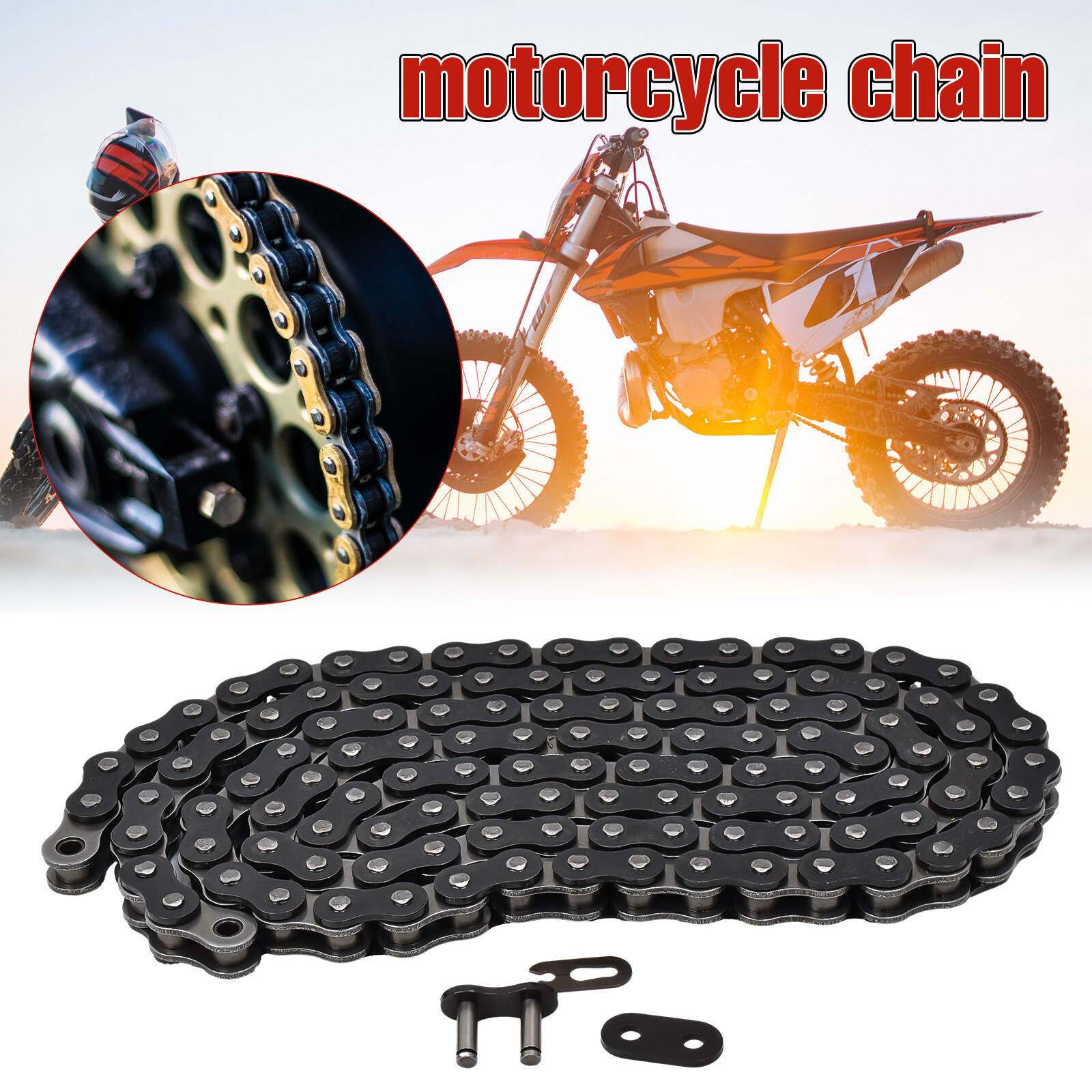 420 Black Drive Chain and Front Rear Sprockets Kit For Honda CRF110F 2013-2024