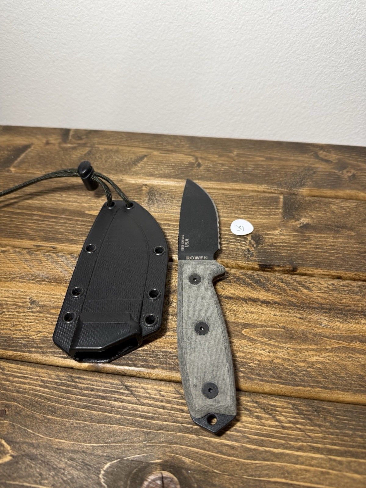 ESEE Knives 3S-B Fixed Blade Black Carbon Steel Black Sheath New Old Stock