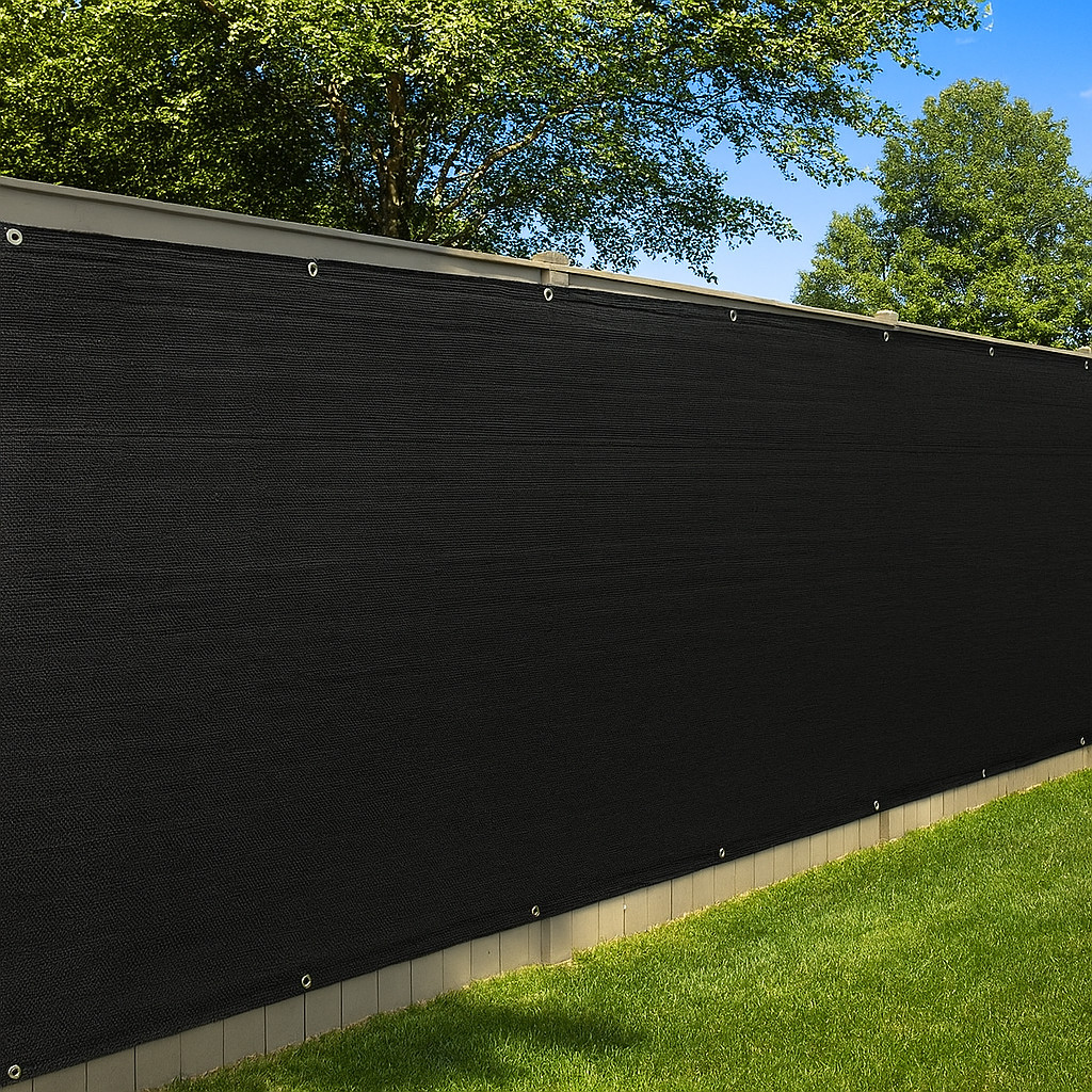 6x50FT Fence Privacy Screen Black HDPE Shade Cloth Winter Garden Patio Deck Gift