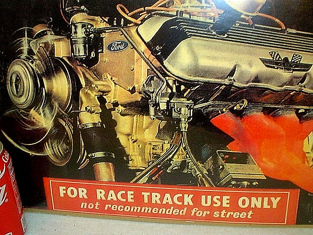 THREE VINTAGE 1960's FORD 427 OHC SOHC DRAGGIN ENGINE ADVERTISING PAPER POSTERS