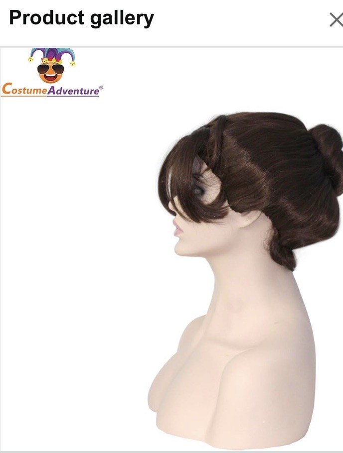 Victorian style brown Gibson Wig- Wave Style Synthetic Hair Costume Wig