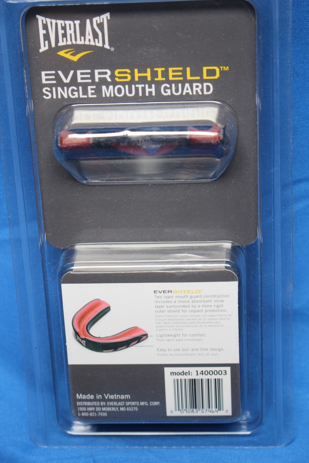 Everlast Evershield Single Mouth Guard 1400003 Duel Layer Technology