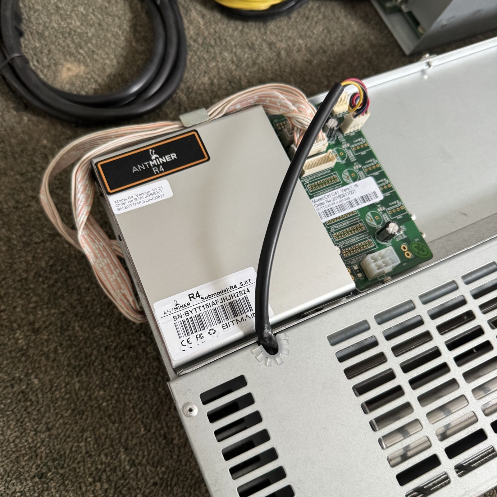 🟢 Bitcoin Miner Antminer R4 7-9 TH/s Fully Hashing! PSU included + power cord