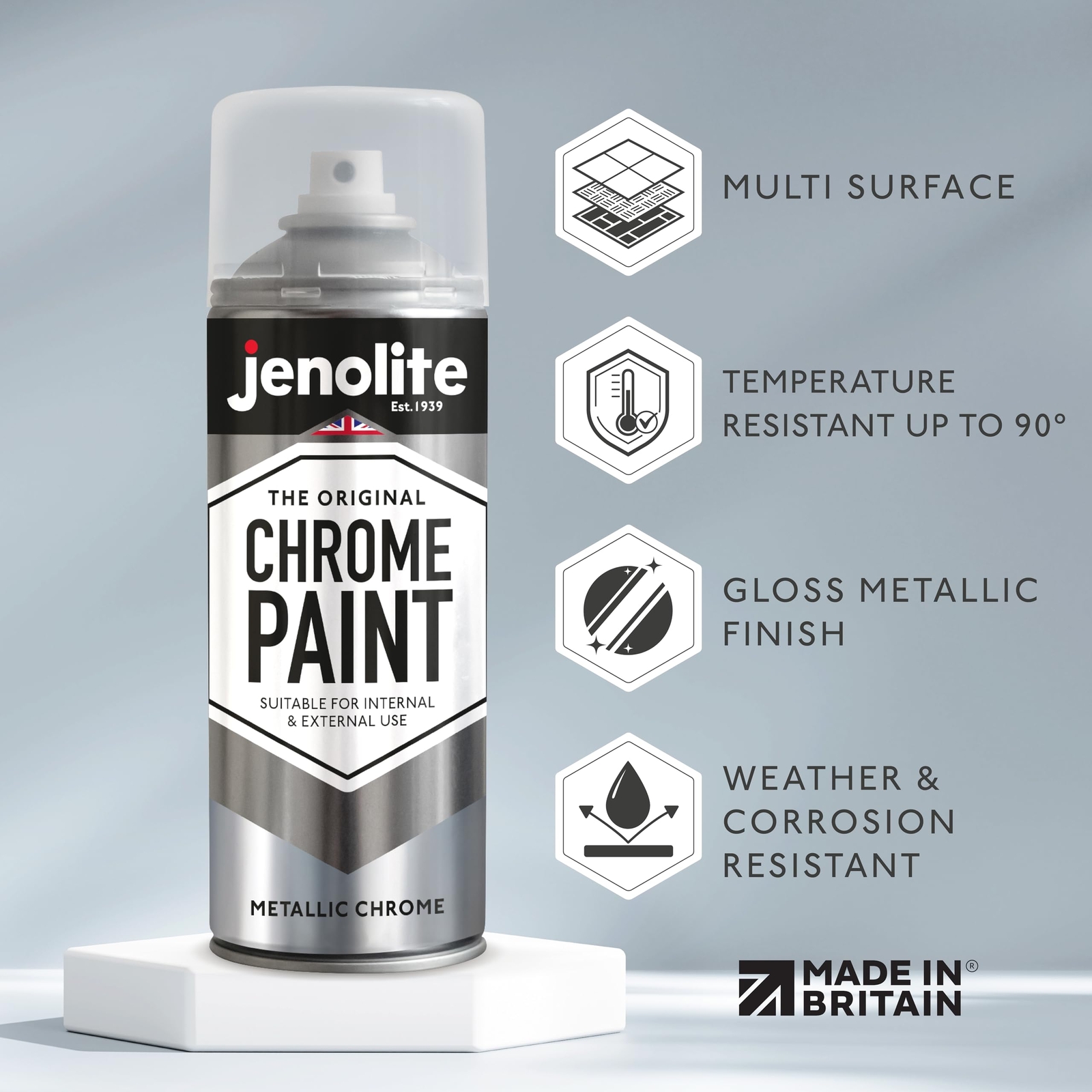 Chrome Spray Paint Smooth Chrome Finish - Multi Surface Paint Suitable For In...