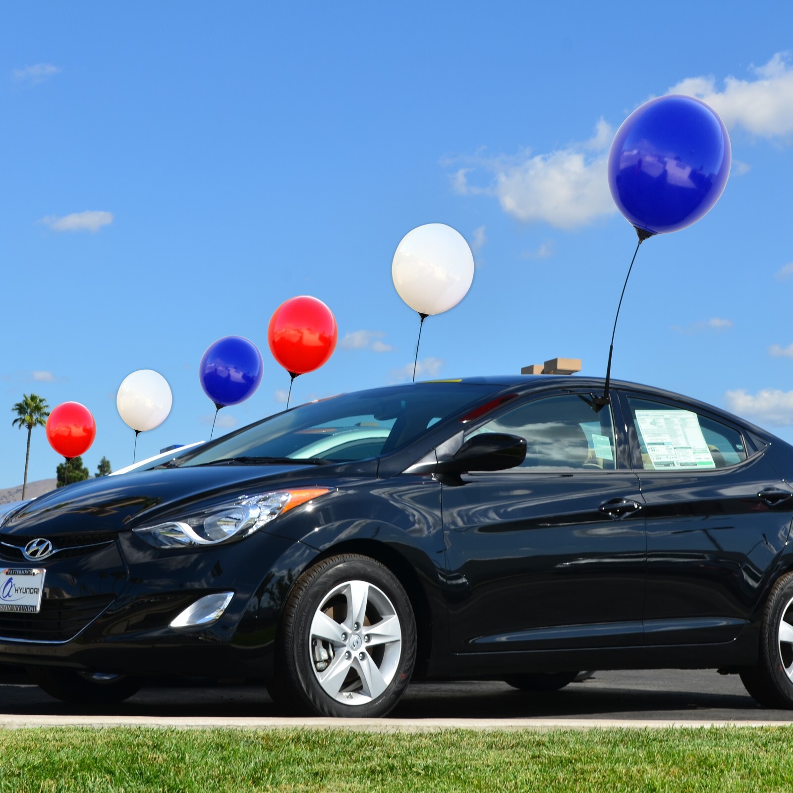 20" Patriotic Reusable Balloon Window Kit Car Dealership No Helium 3 Pack PVC